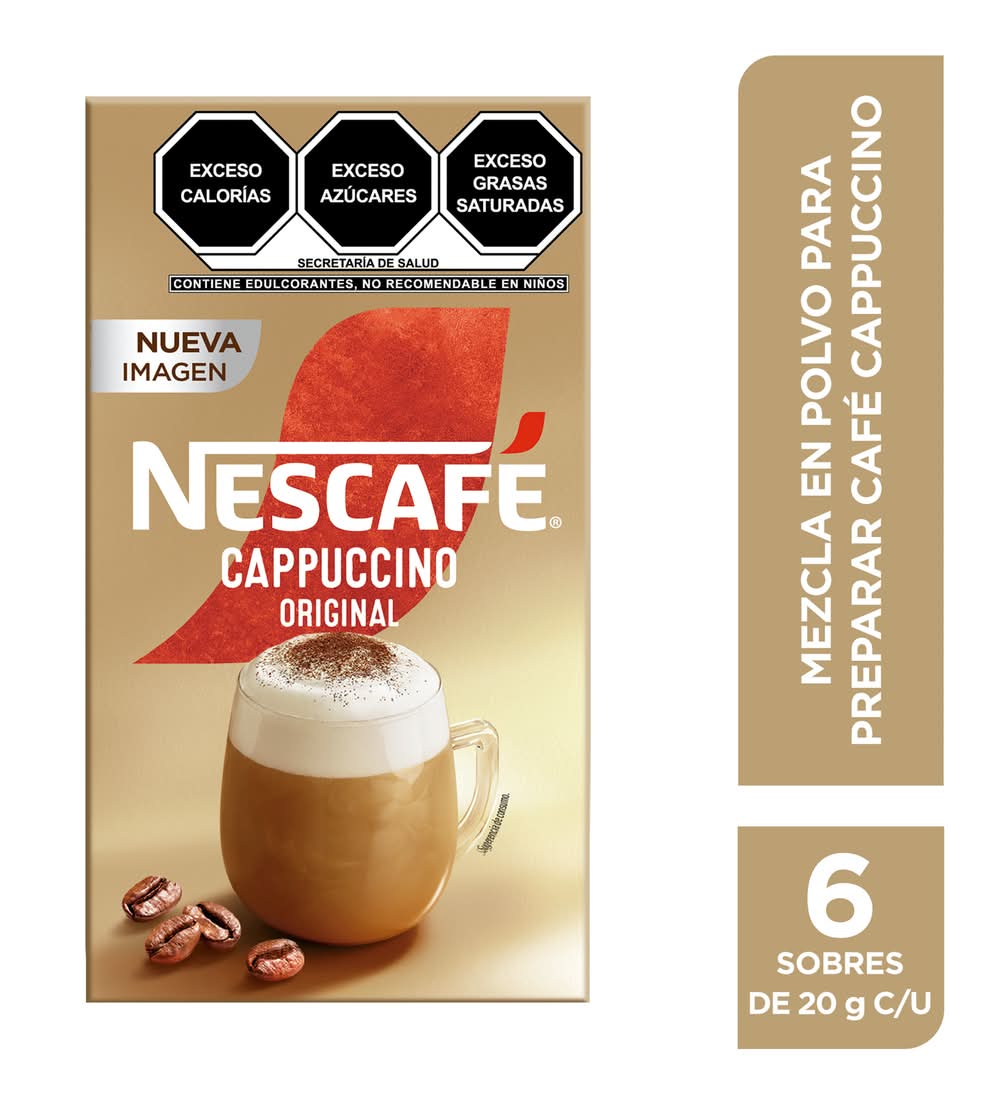 Nescafé · Cappuccino mezcla en polvo para preparar café (6 un)