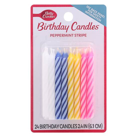 Betty Crocker Peppermint Stripe Birthday Candles (24 ct)