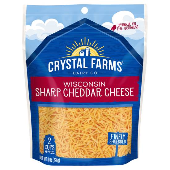 Crystal Farms Sharp Cheddar Shredded Cheese (8 oz)