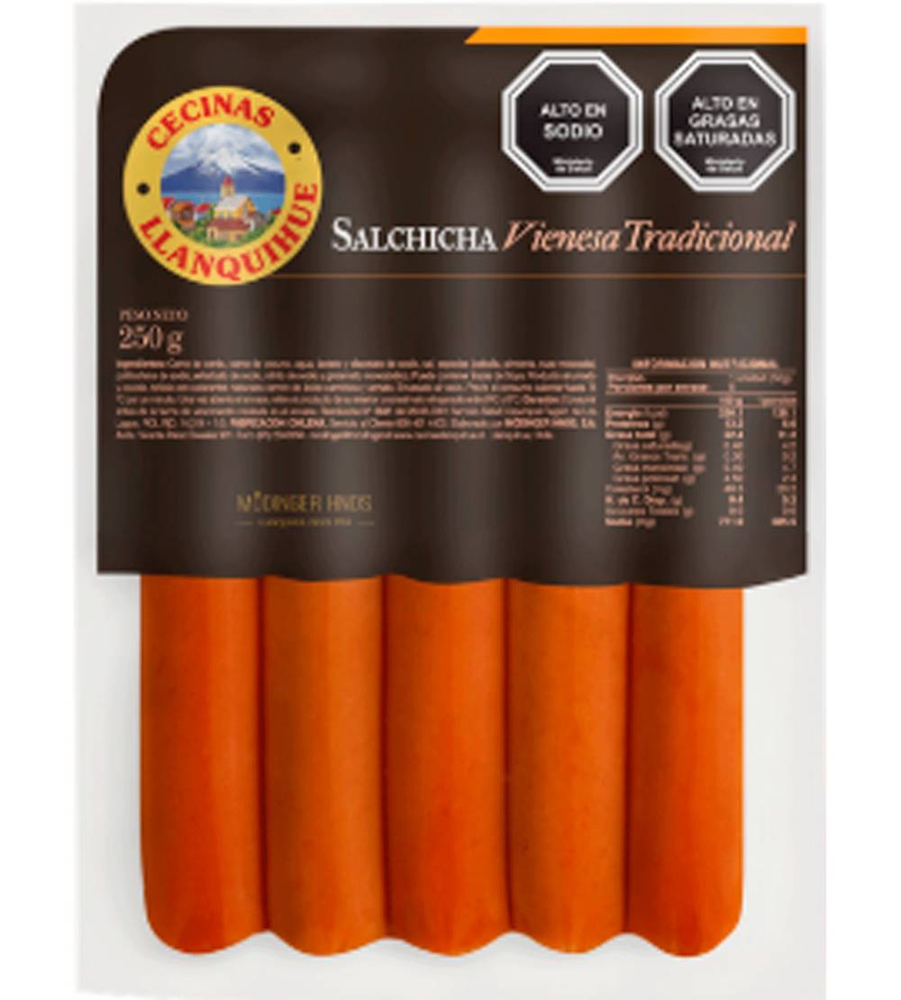 Cecinas Llanquihue · Salchicha vienesa tradicional (250 g)