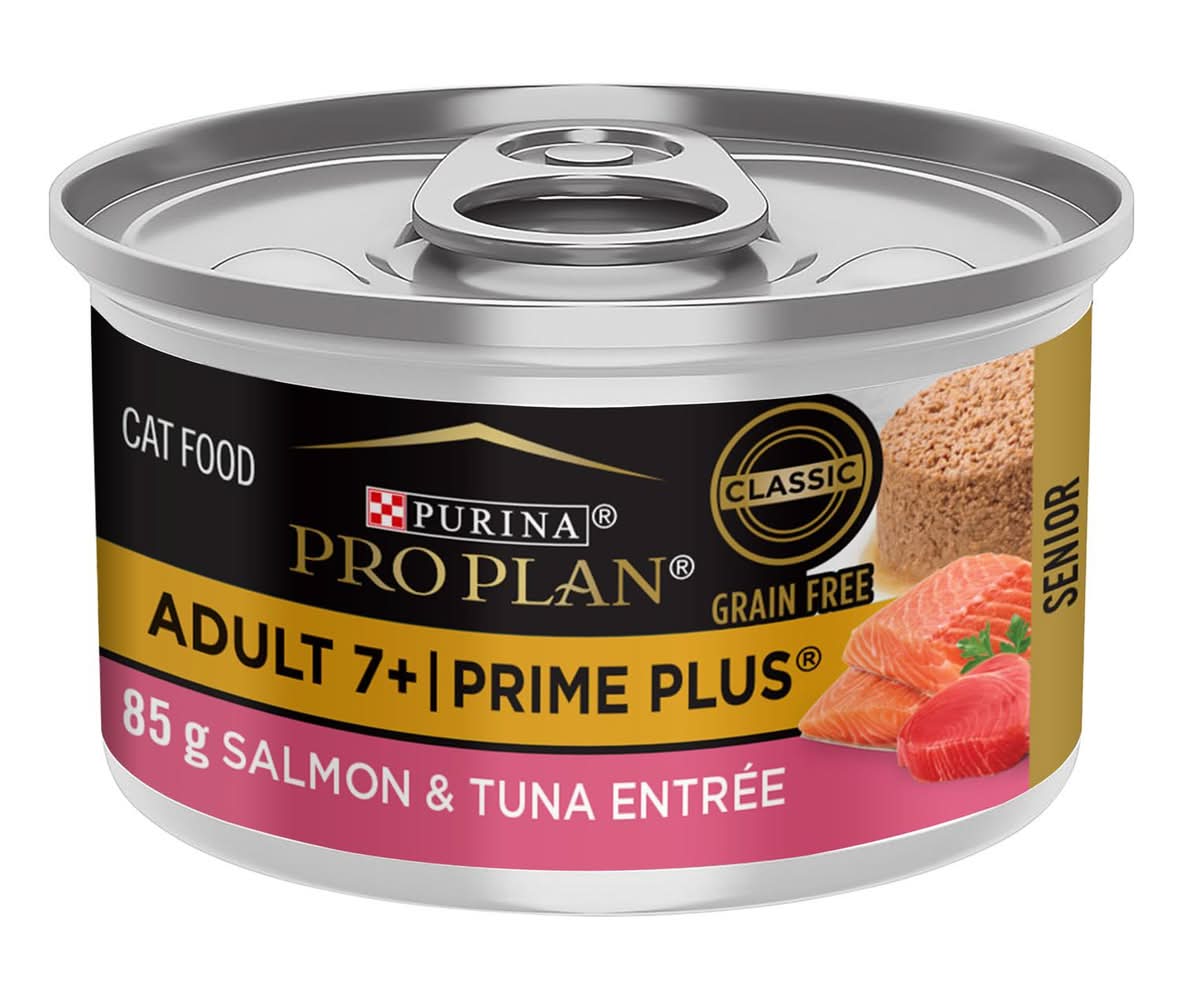 Purina Pro Plan Classic 7+ Prime Plus Salmon & Tuna Entree Senior Cat Food, 3 oz