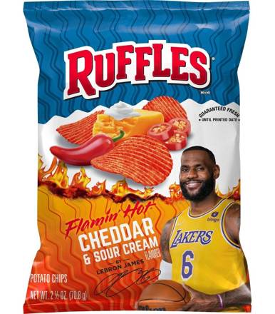 Ruffles Flamin' Hot Cheddar & Sour Cream Flavored, Potato Chips