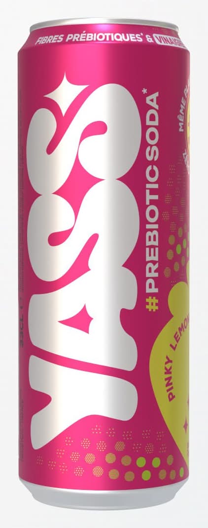 YASS - Boisson gazéifiée prébiotique, limonade rosée (330ml)
