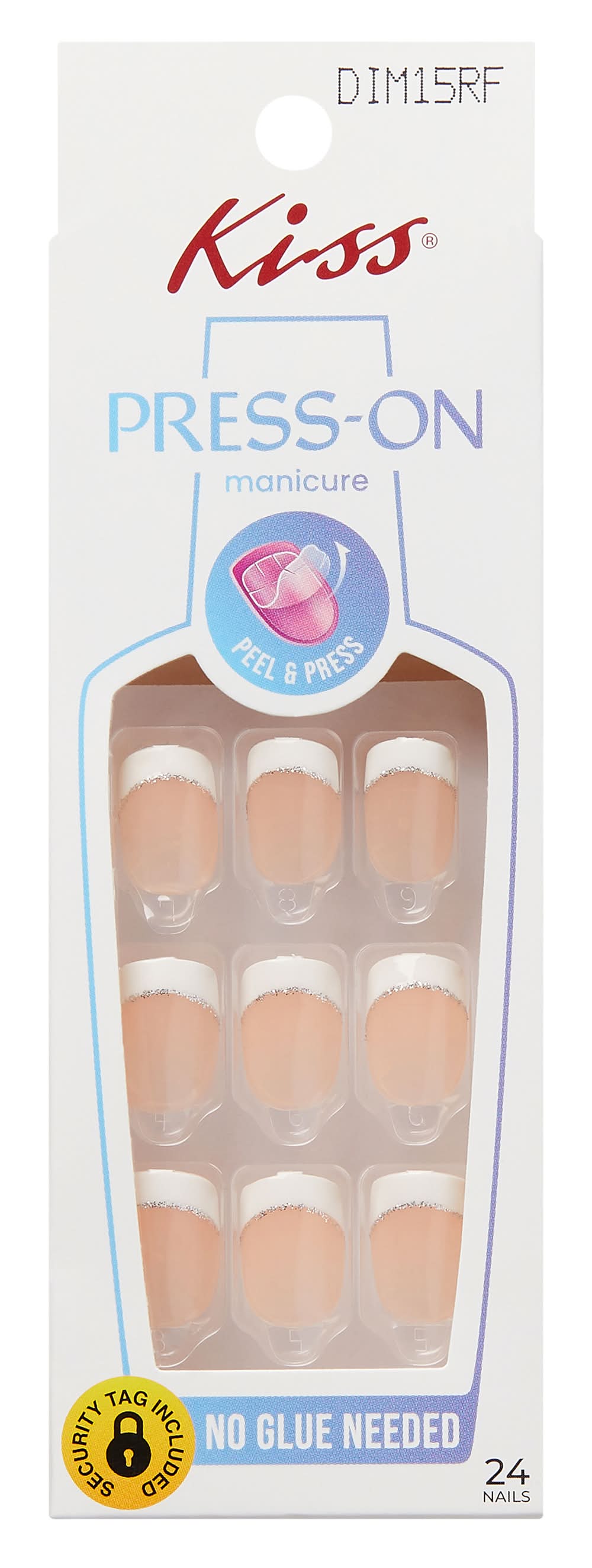 Kiss® Press-On Manicure 24-Pack Glitter French