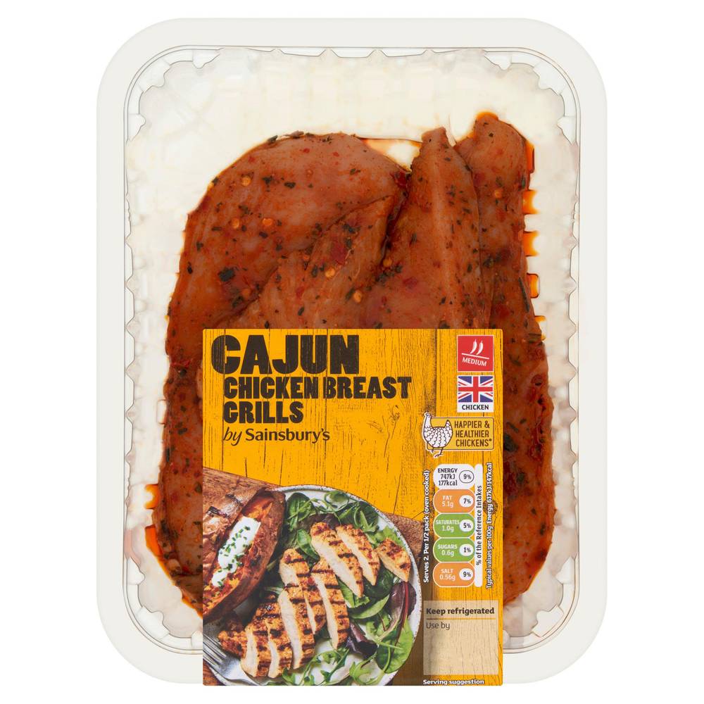 SAVE £1.00 Sainsbury's Cajun British Chicken Breast Grills 330g