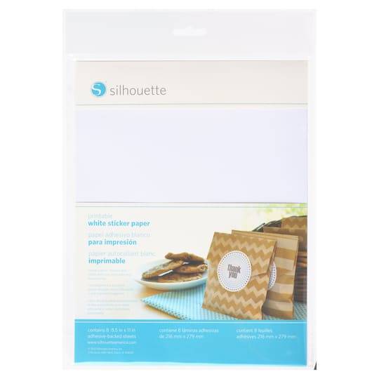 Silhouette Printable Adhesive Sticker Paper, White