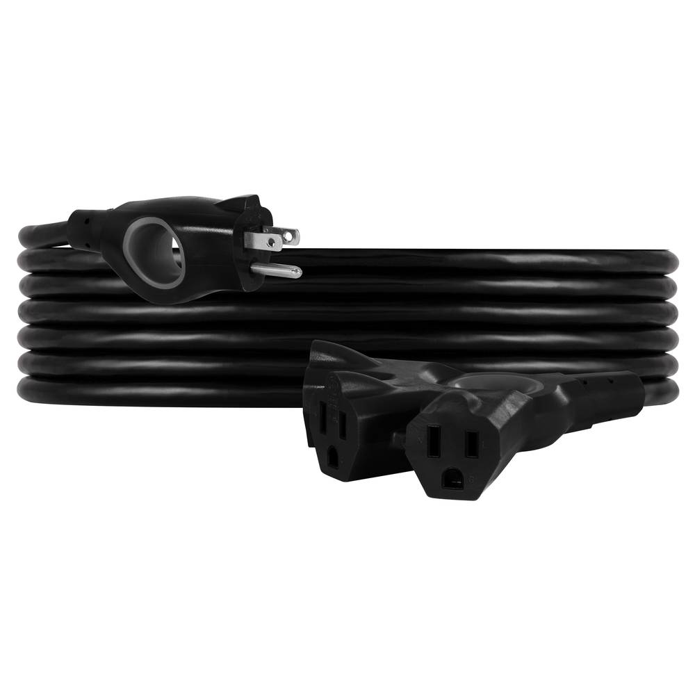 Utilitech 20-ft/3 3 Prong Black Indoor/Outdoor Medium Duty General Extension Cord | 79221