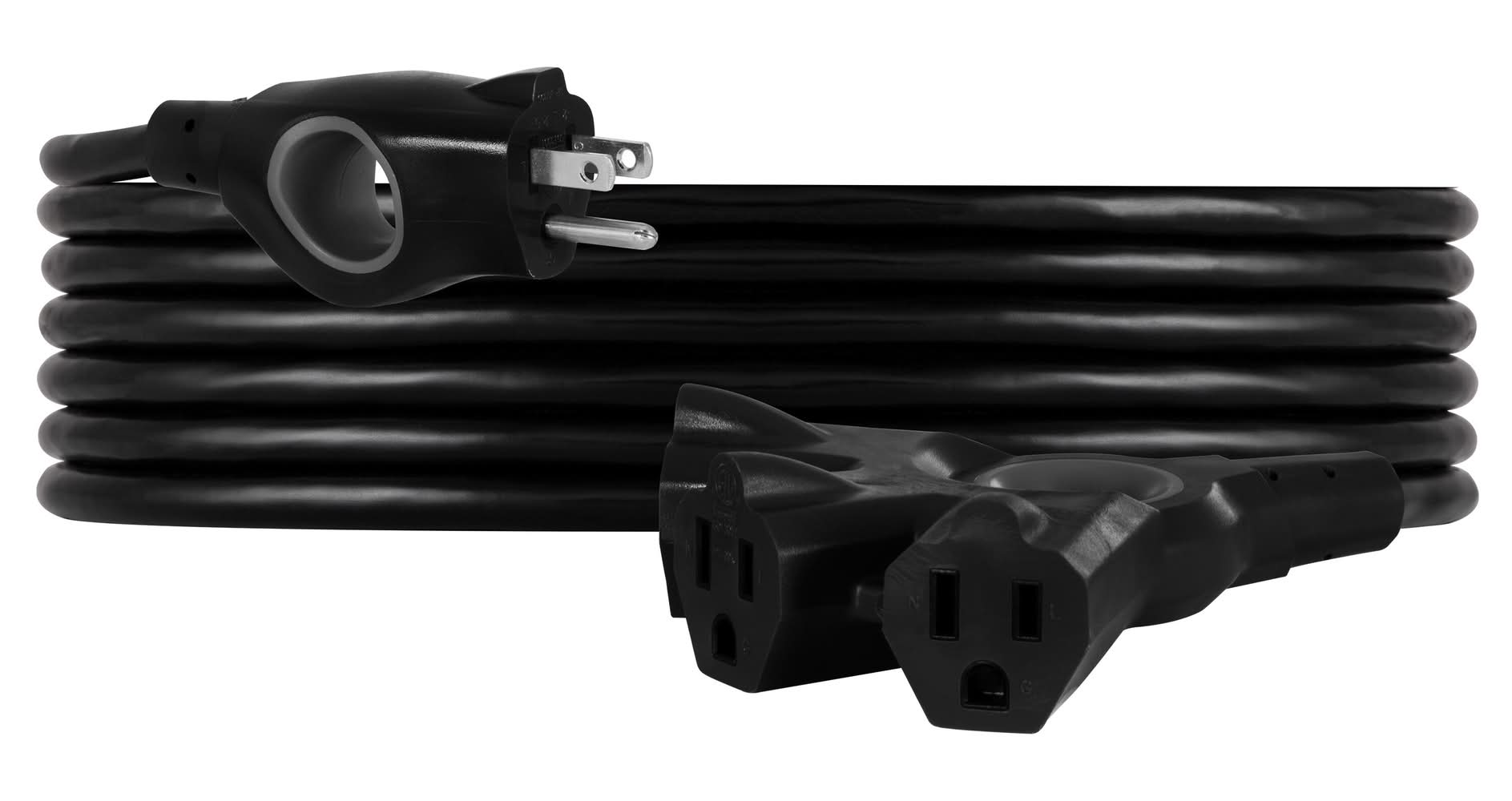Utilitech 20-ft 3 Medium Duty 3 Prong Black Indoor/Outdoor Extension Power Cord