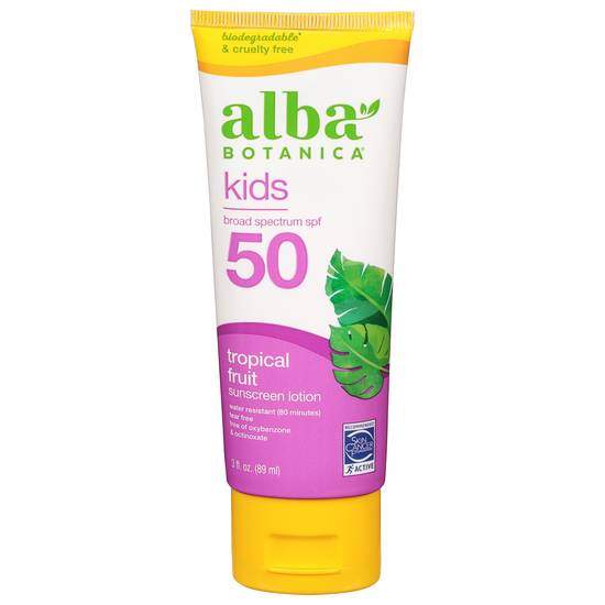 Alba Botanica Spf 45 Tropical Fruit Kids Sunscreen