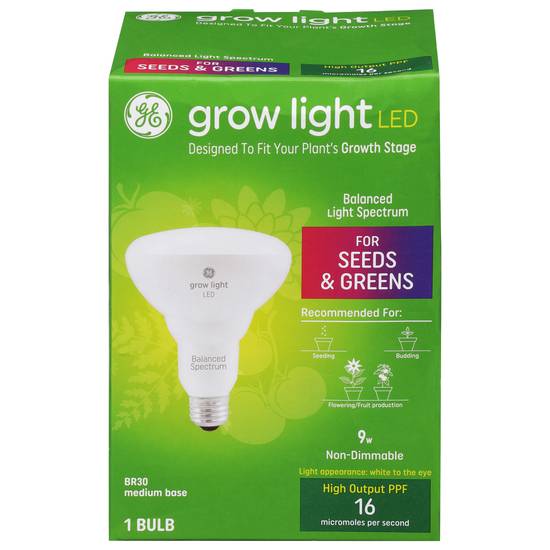 Ge Grow Light 9 Watts Balanced Light Spectrum Led Light Bulb
