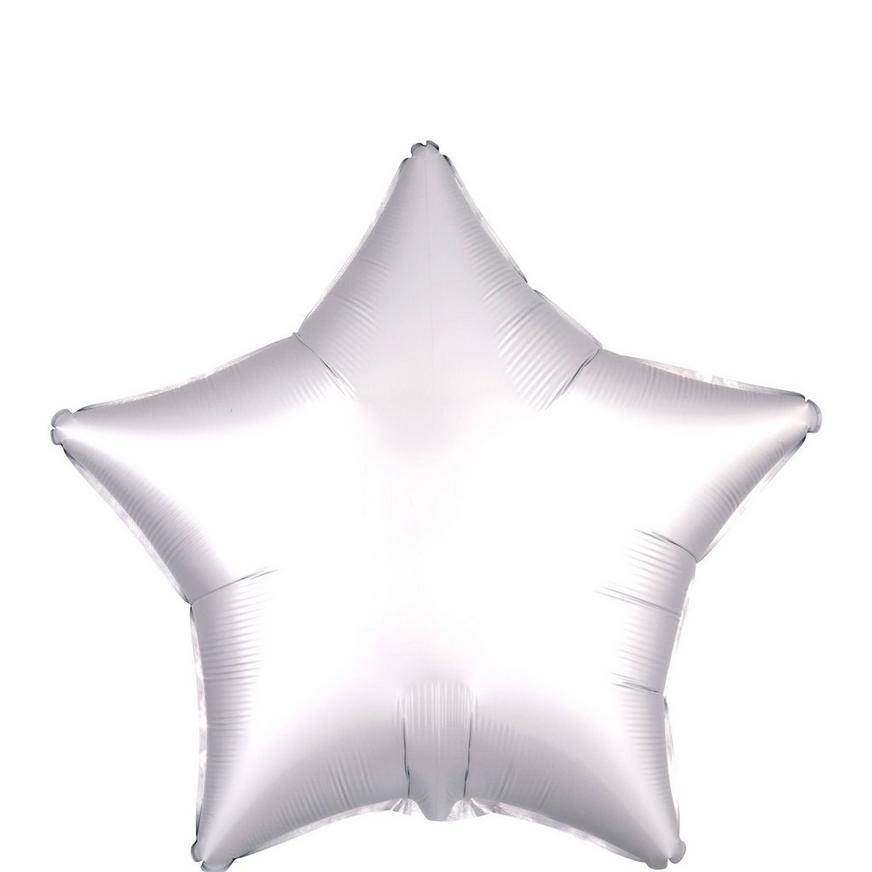 Uninflated White Satin Star Balloon