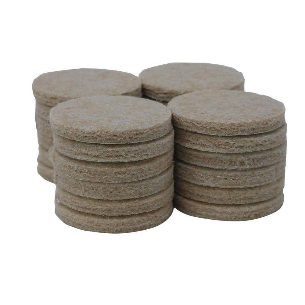 Everbilt 1-1/2 In. Beige Heavy Duty Self-Adhesive Round Felt Furniture Pads (24-Pack)