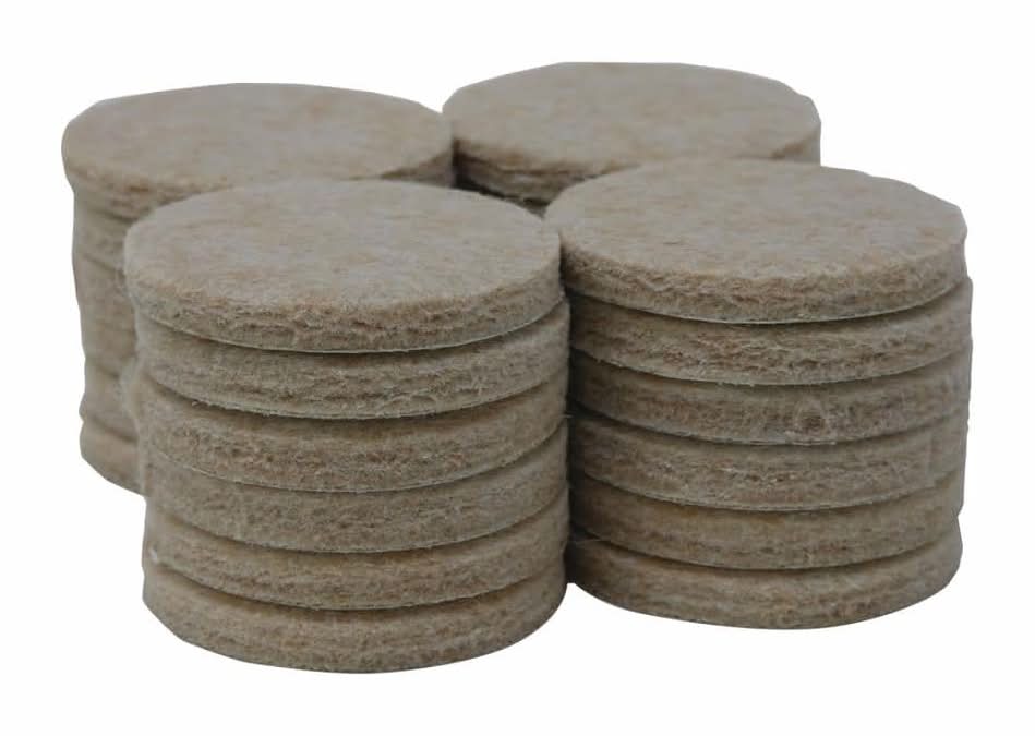 Everbilt 1 1/2 In. Beige Heavy Duty Self Adhesive Round Felt Furniture Pads (24-Pack)