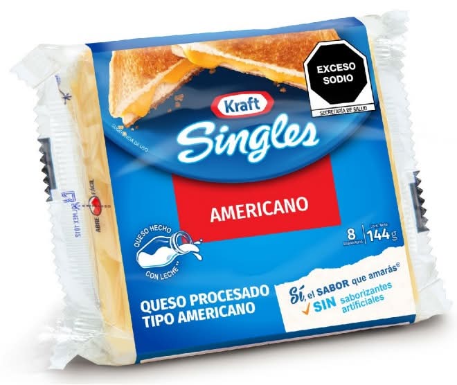 Kraft · Queso procesado tipo americano en rebanadas (8 un)