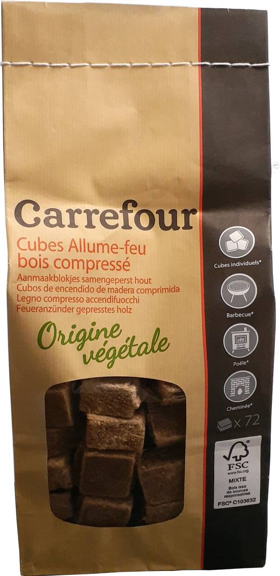 Carrefour - Cubes allume feu ecologiques individuels (72 pièces)