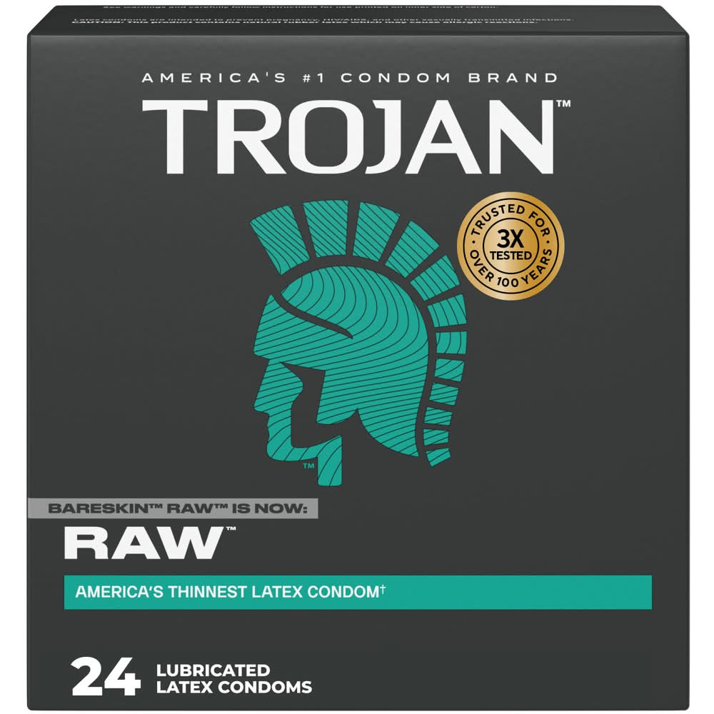 Trojan Bareskin Raw Latex Condom (24 ct)