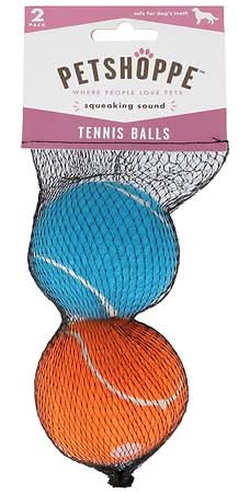 PetShoppe Squeaking Sound Tennis Balls (2 ct)