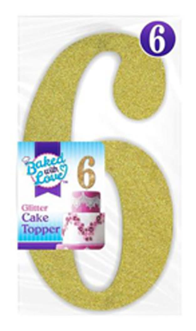 Baked With Love Glitter Topper 6/7