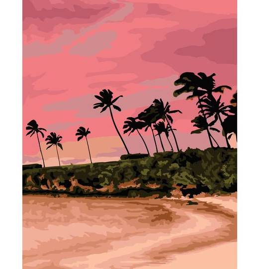 8" X 10" Beach Sunset Paint-By-Number Kit With Wood Display Hanger By Artist'S Loft