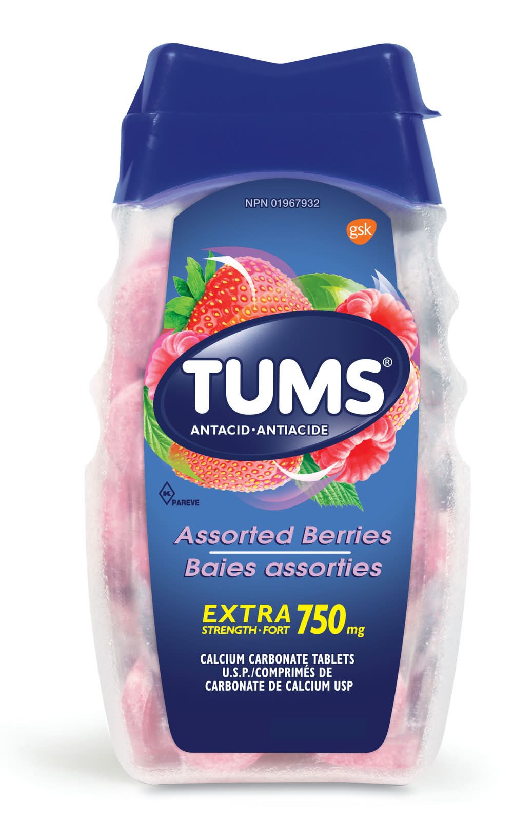 Tums Extra Strength Assorted Berries 750 mg Tablets (100 g)