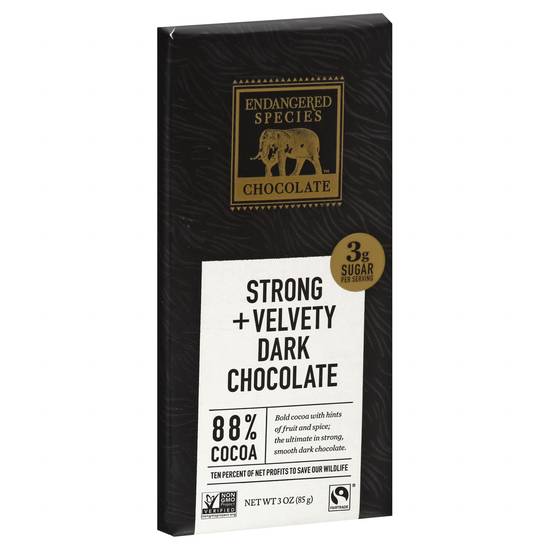 Endangered Species Chocolate Strong Velvety Cocoa Dark Chocolate