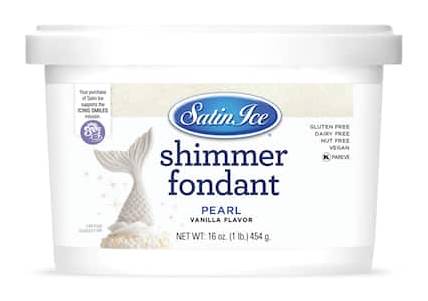 Satin Ice Shimmer Fondant, Vanilla, Pearl (16 oz)