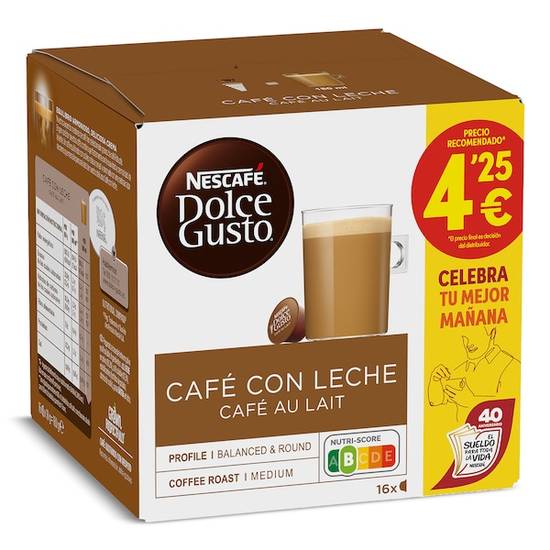 Café con leche en cápsulas Nescafé Dolce Gusto caja 16 unidades)