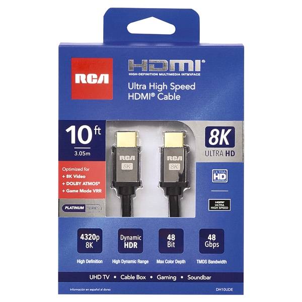 RCA 8K Ultra High-Speed HDMI Cable 10'