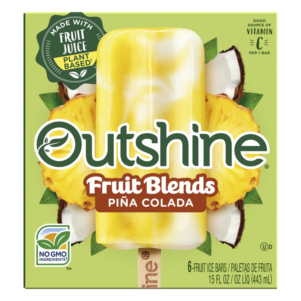 Outshine Fruit Blends Ice Bars, Pina Colada (15 fl oz, 6 ct)