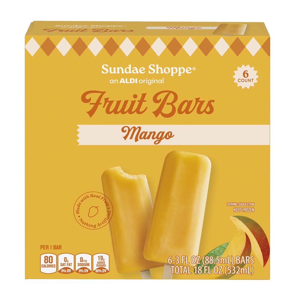 Sundae Shoppe Frozen Fruit Bars, Mango (4 x 3 fl oz)