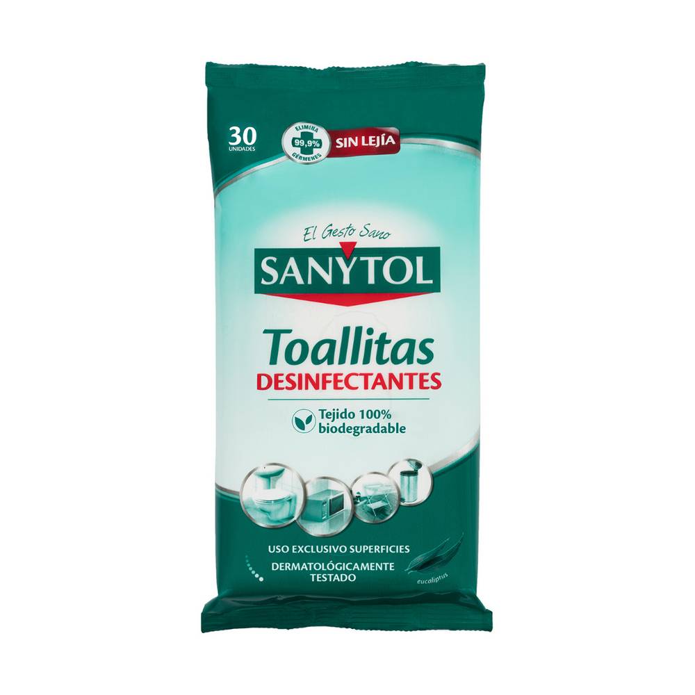 Toallitas desinfectantes SANYTOL envase 30 uds