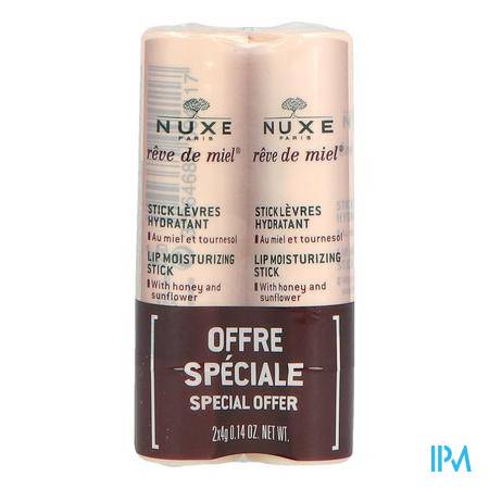 Nuxe Reve De Miel Stick Levres Hydratant 4g X2 Soins lèvre - Soins du visage