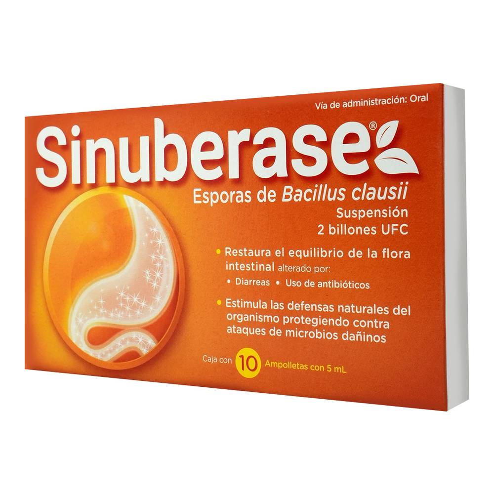 Winthrop · Sinuberase esporas de bacillus clausii suspensión (10 un)