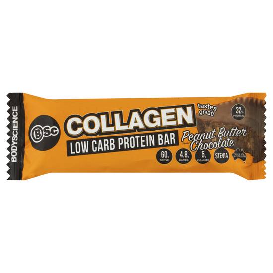 Bsc Bodyscience Collagen Low Carb Protein Bar Peanut Butter Chocolate 60g