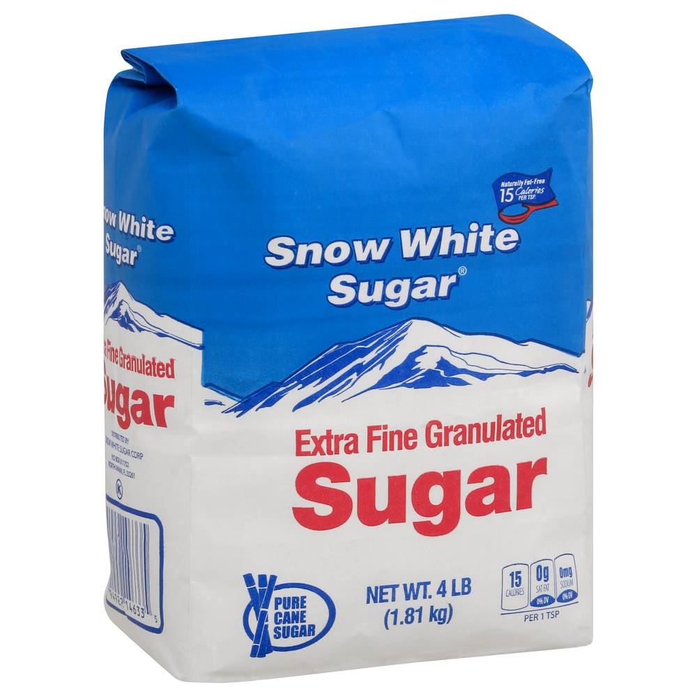 Snow White Sugar Extra Fine Granulated Sugar (4 lbs)