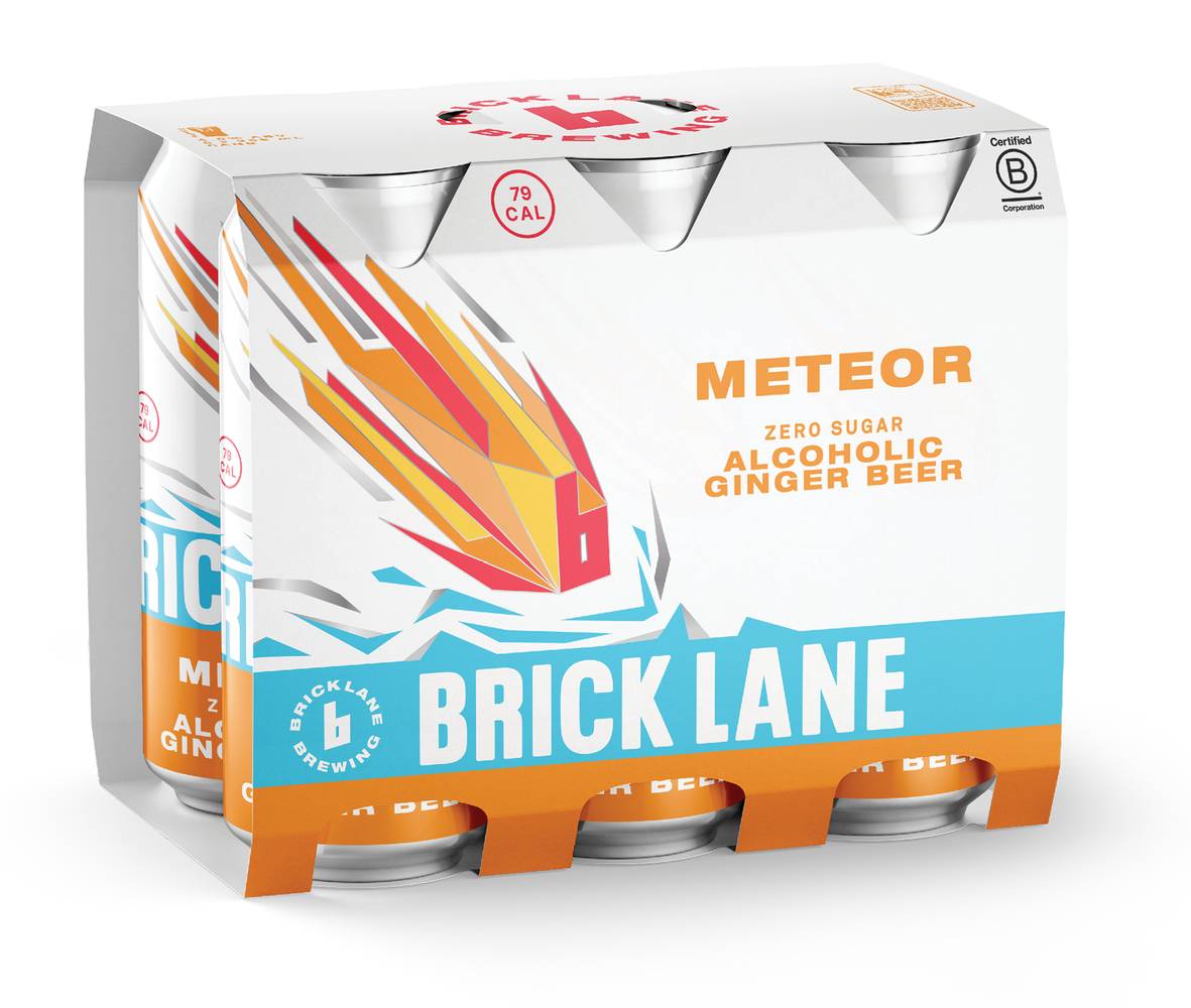 Brick Lane Zero Sugar Ginger Beer Can 355mL X 6 pack