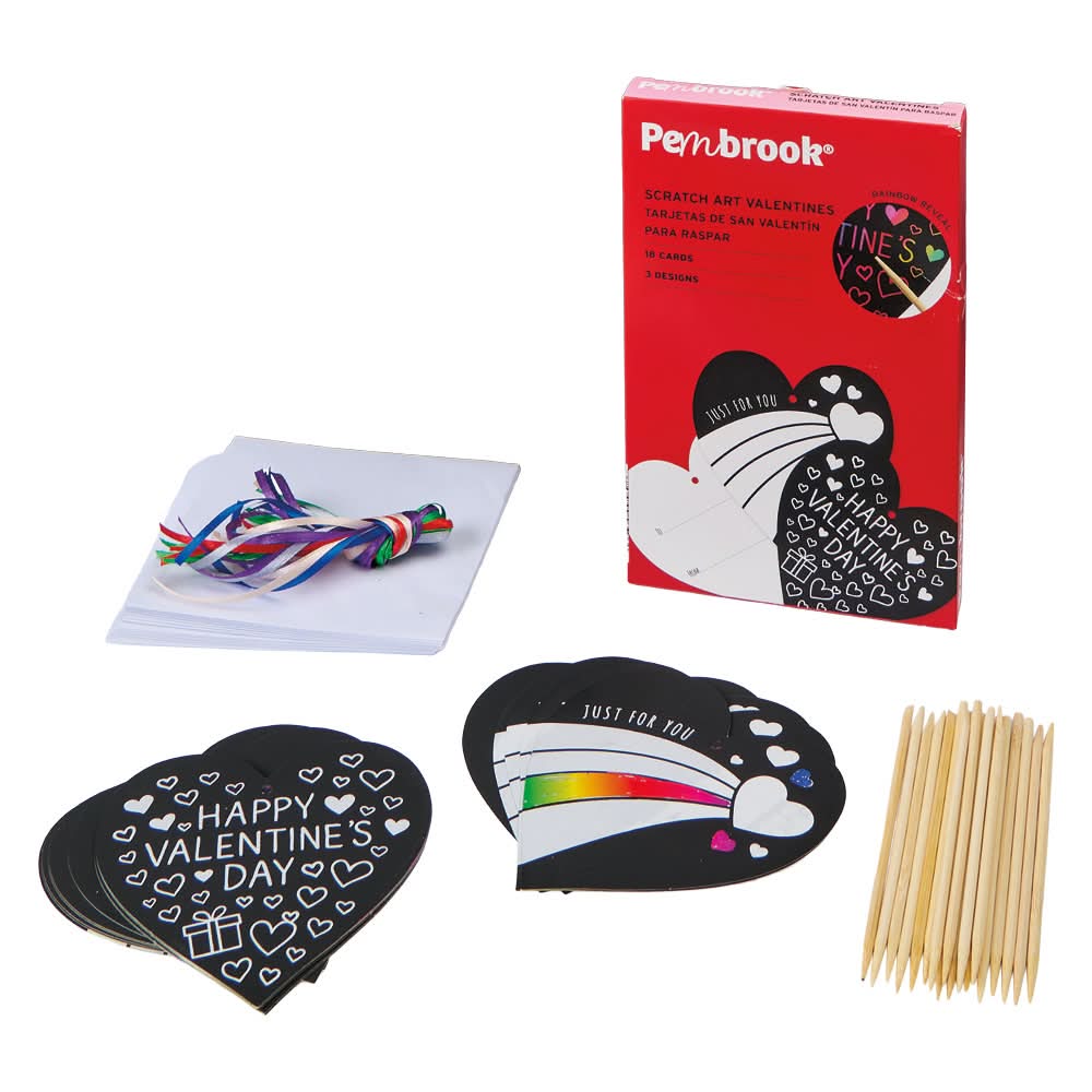 Pembrook Valentine's Day Craft Cards Kit Scratch Hearts