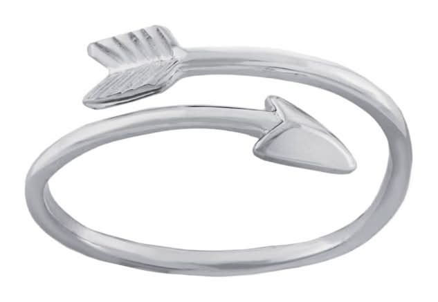 9 Elements Silver Plated Bypass Arrow Ring