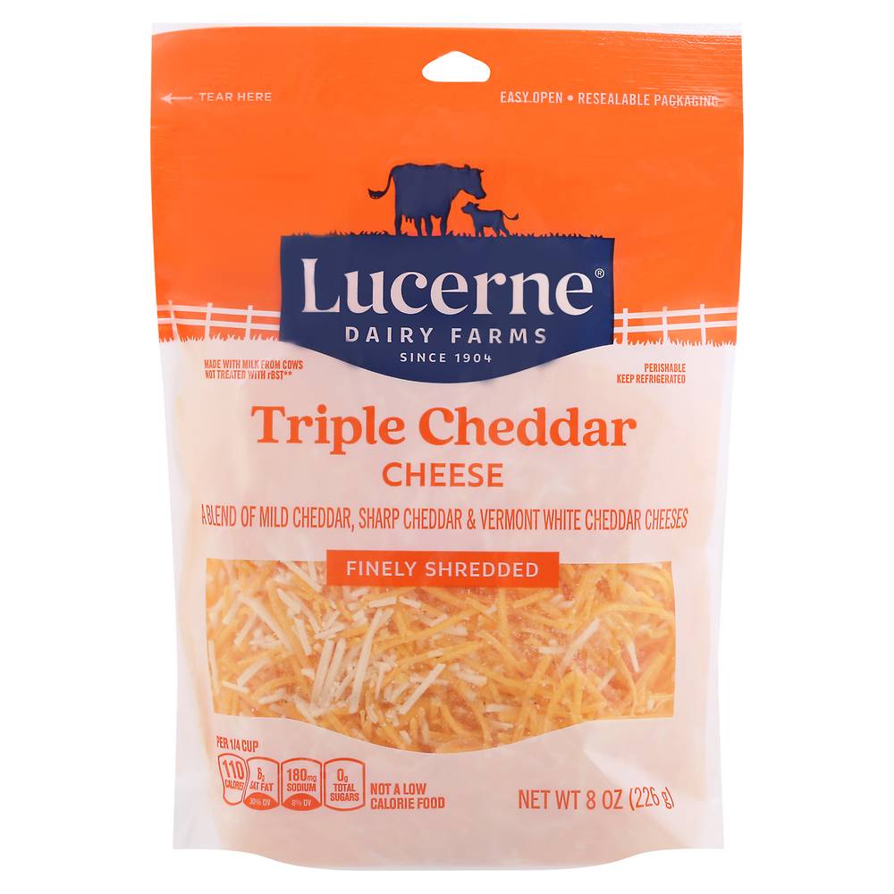 Lucerne Finely Shredded Triple Cheddar Cheese (8 oz)