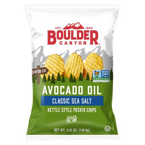 Boulder Canyon Avocado Oil Classic Sea Salt Kettle Potato Chips 5.25oz