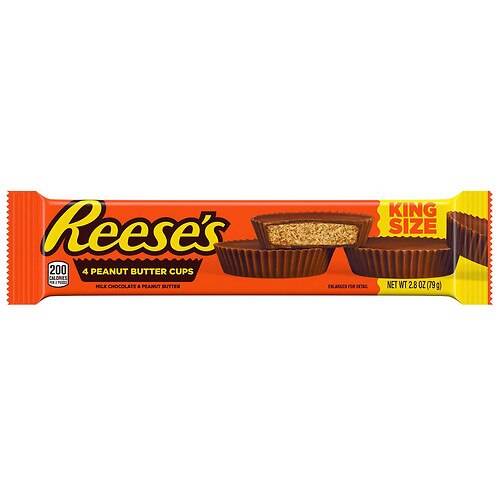 Reese's King Size Cups Candy, Individually Wrapped Milk Chocolate Peanut Butter - 0.7 oz x 4 pack