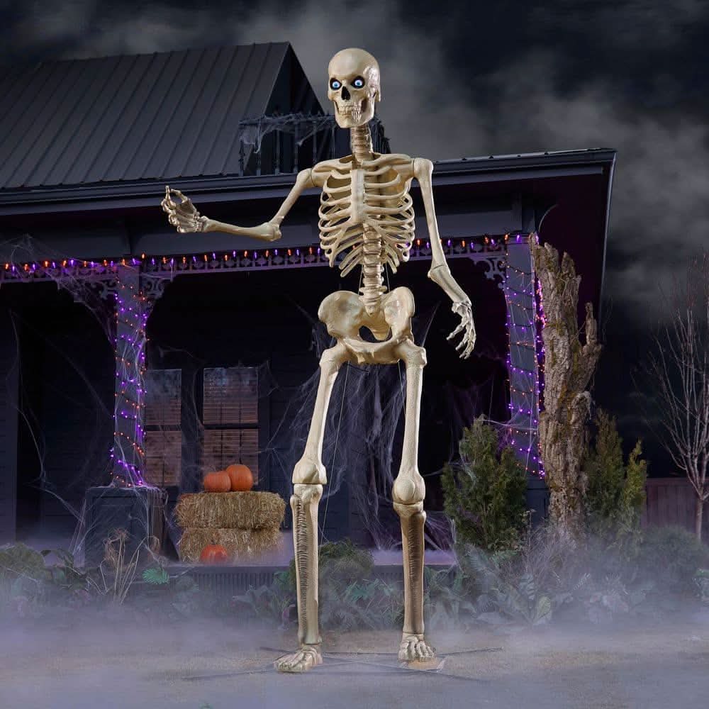 Home Accents Holiday 12 Ft Giant-Sized Skelly With Lifeeyes Lcd Eyes