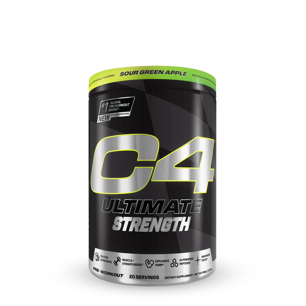 C4 Ultimate Strength Pre-Workout - Sour Green Apple (20 Servings) (1 Unit(s))