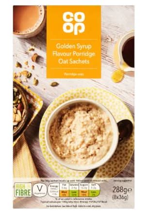 CO OP GOLDEN SYRUP PORRIDGE SACHET 288G