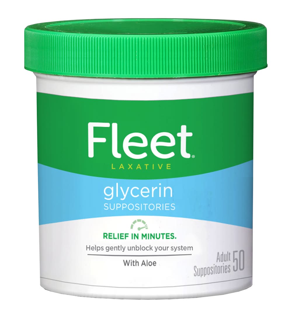 Fleet Adult Glycerin Laxative Suppository, Aloe (50 ct)