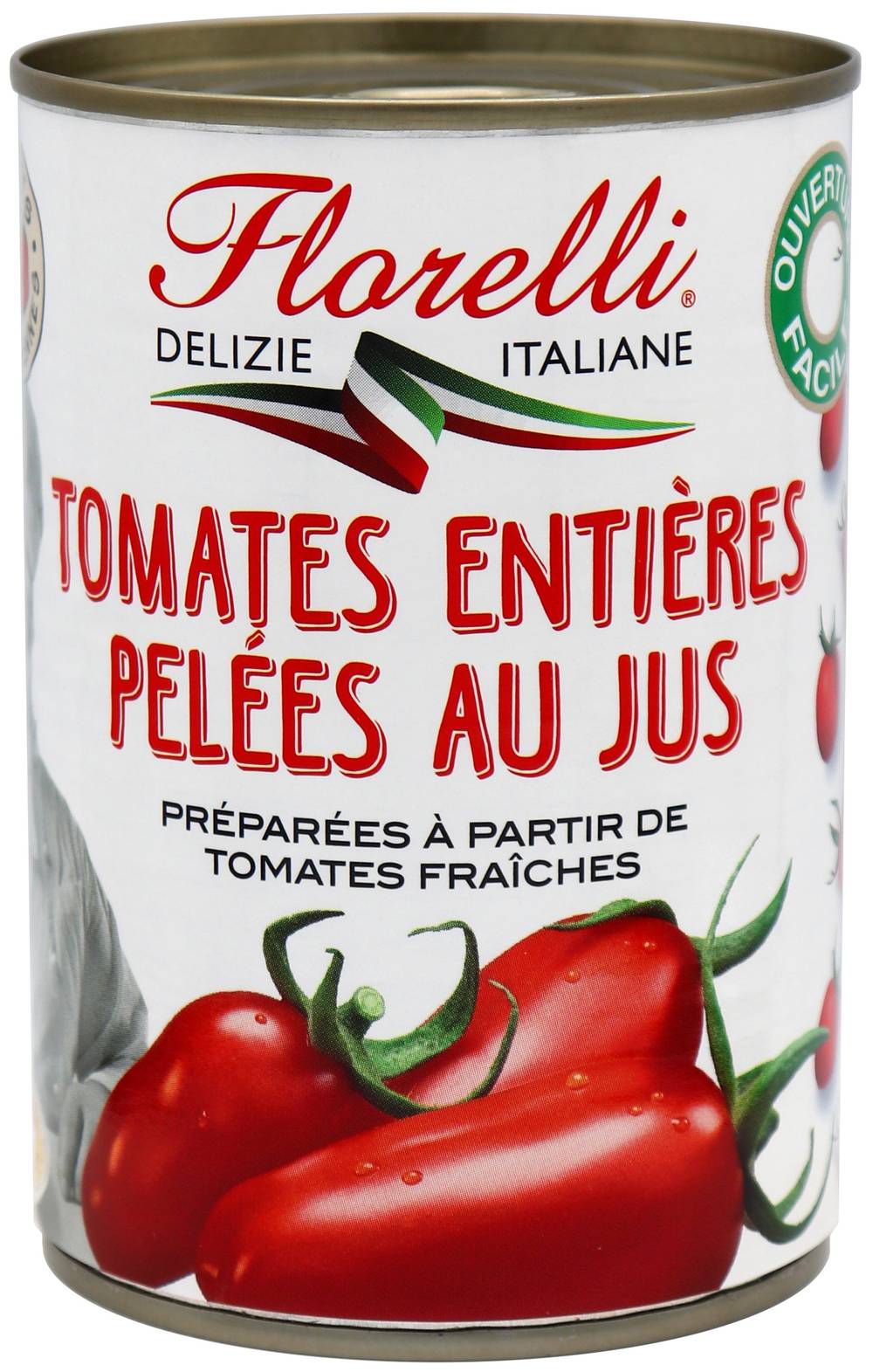 Florelli - Tomates entières pelées au jus (400g)