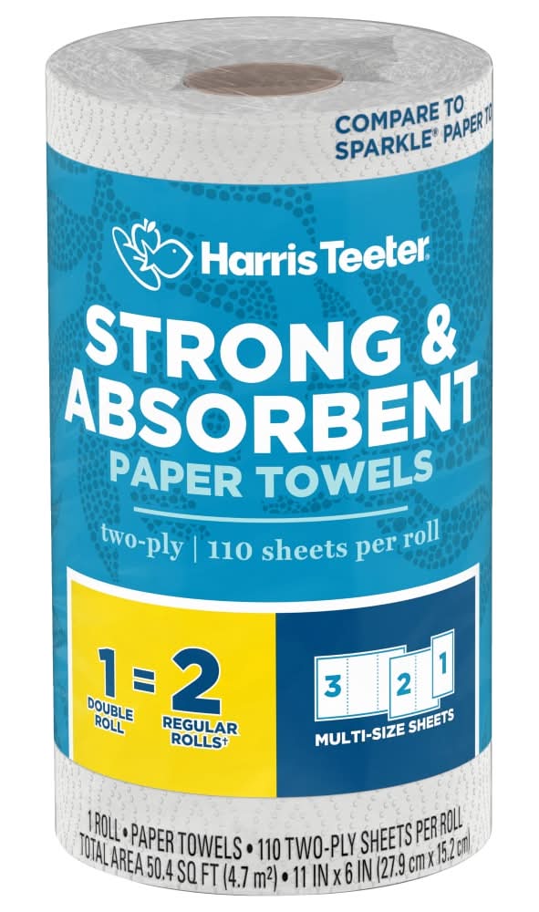 Harris Teeter Strong & Absorbent Paper Towel Roll, 11x6 in