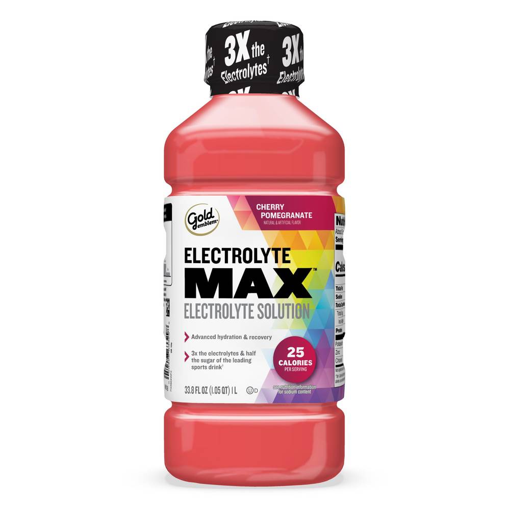 Gold Emblem Electrolyte Max Electrolyte Solution, Cherry Pomegranate, 33.8 Oz