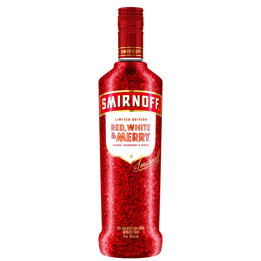 Smirnoff Red White & Merry Orange Cranberry & Ginger Holiday Season Limited Edition Vodka (750 ml)