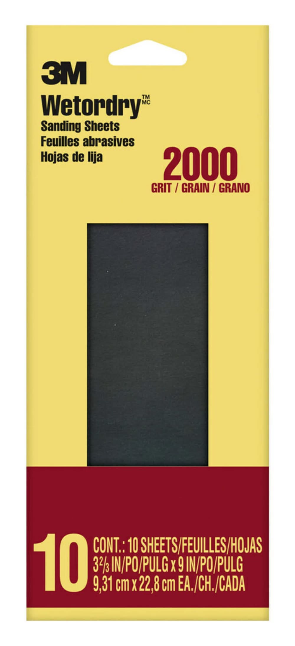 3M Wetordry Ultra fine 2000 Grit Sheet Sandpaper 3.66-in W x 9.0-in L 10 -Pack